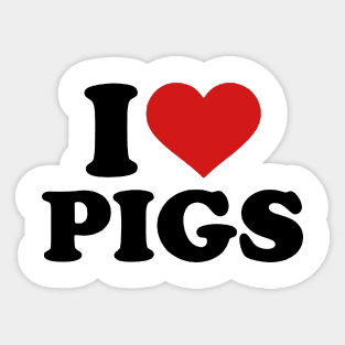 I Love Pig Sticker